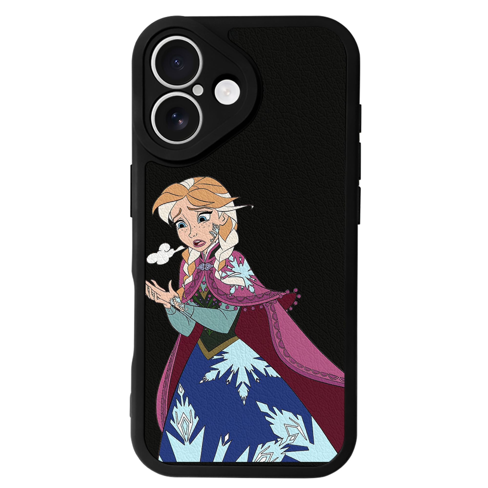（画像用） アナと雪の女王 アンナ エルサ Frozen Anna Elsa 【iPhone 16シリーズ対応】シリコンスマホケース（レザー調） 材質：シリコン